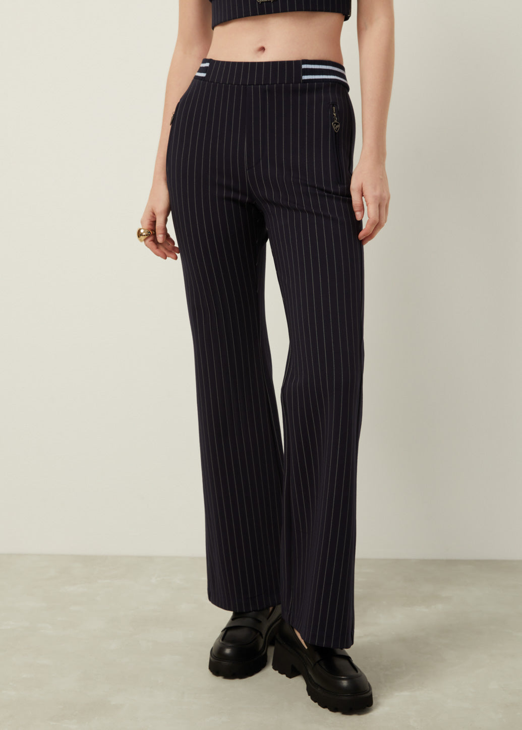 PINSTRIPE FLARE PANTS
