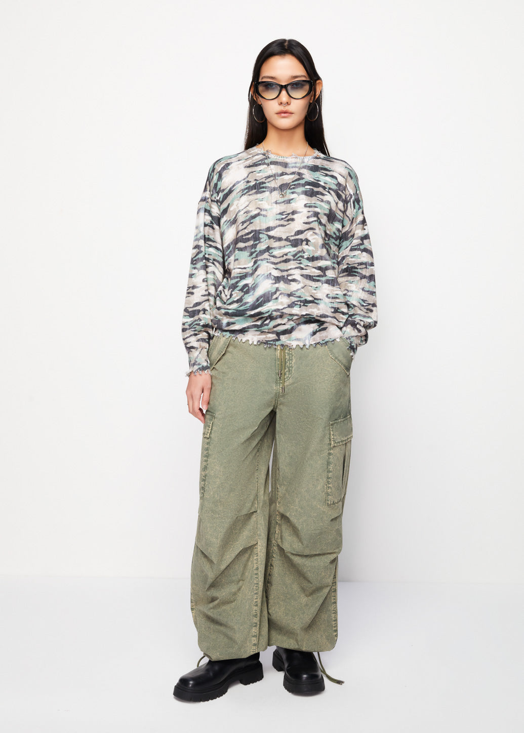 RUCHED DRAWSTRING PANTS