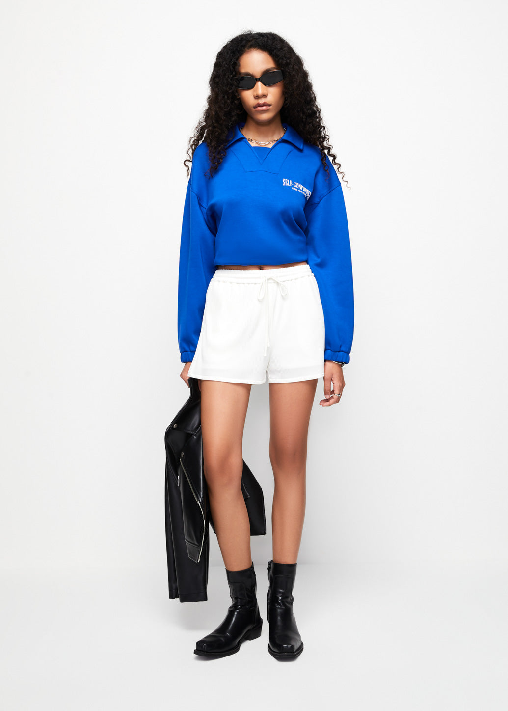 ELASTIC AND DRAWSTRING PLEATED SHORTS