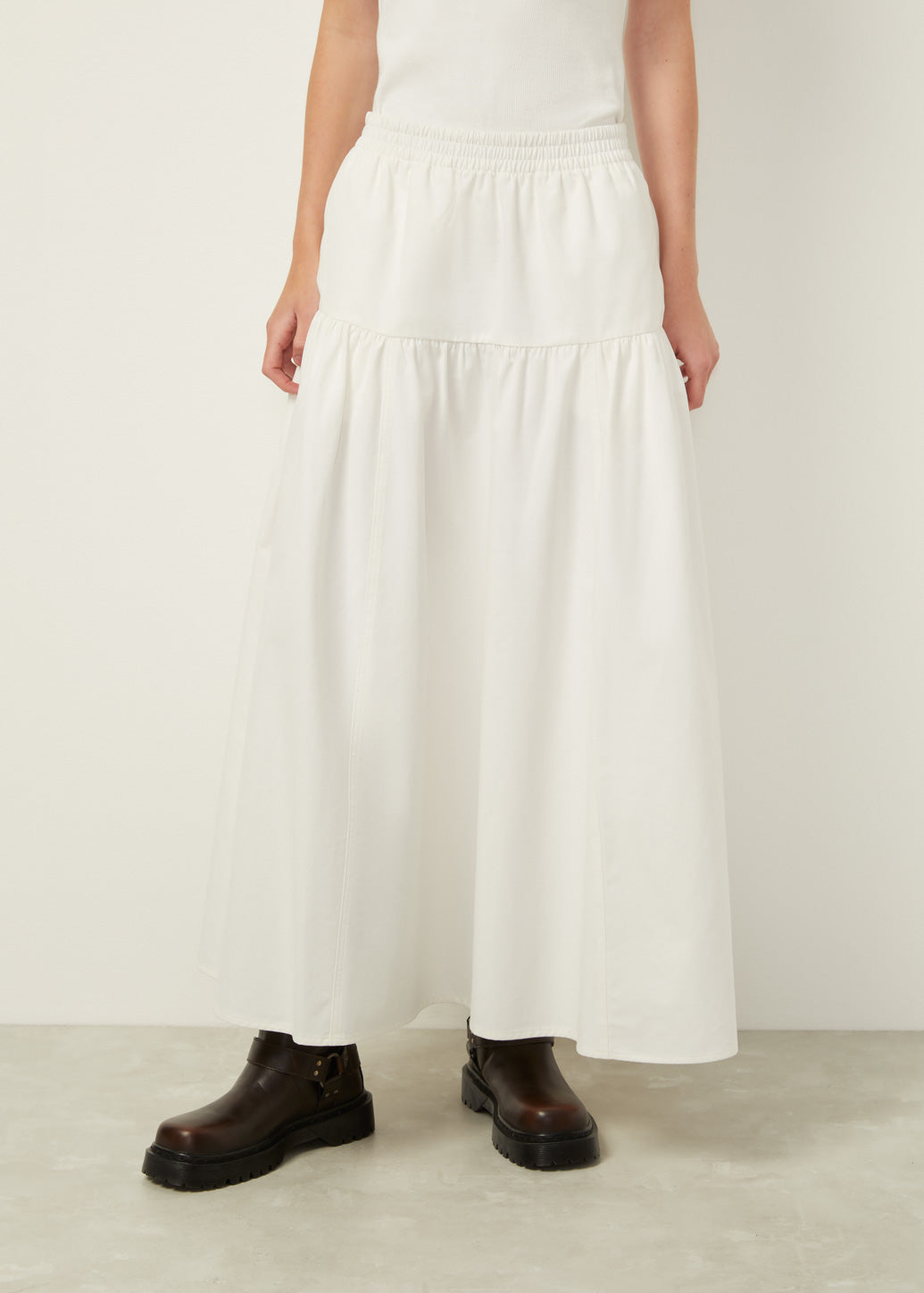 ELASTIC WAIST MAXI SKIRT