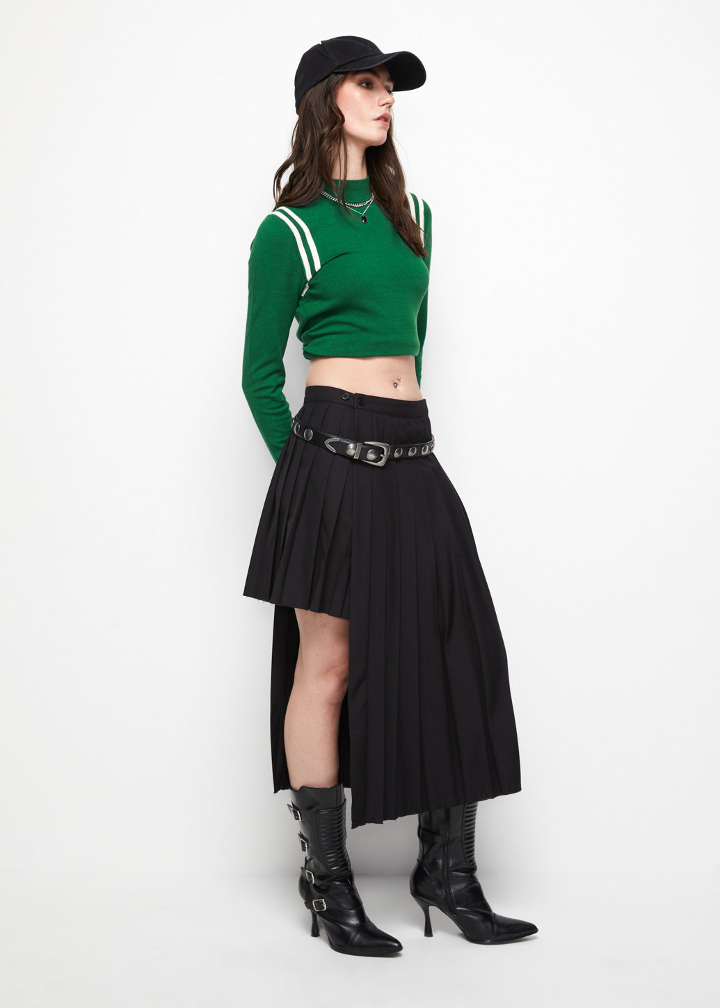 ASYMMETRIC PLEATED SKIRT - CPS Chaps Official Store