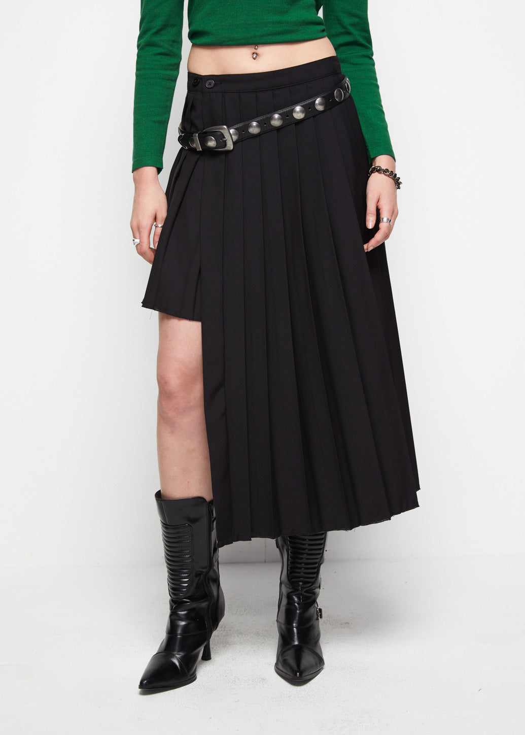 ASYMMETRIC PLEATED SKIRT - CPS Chaps Official Store