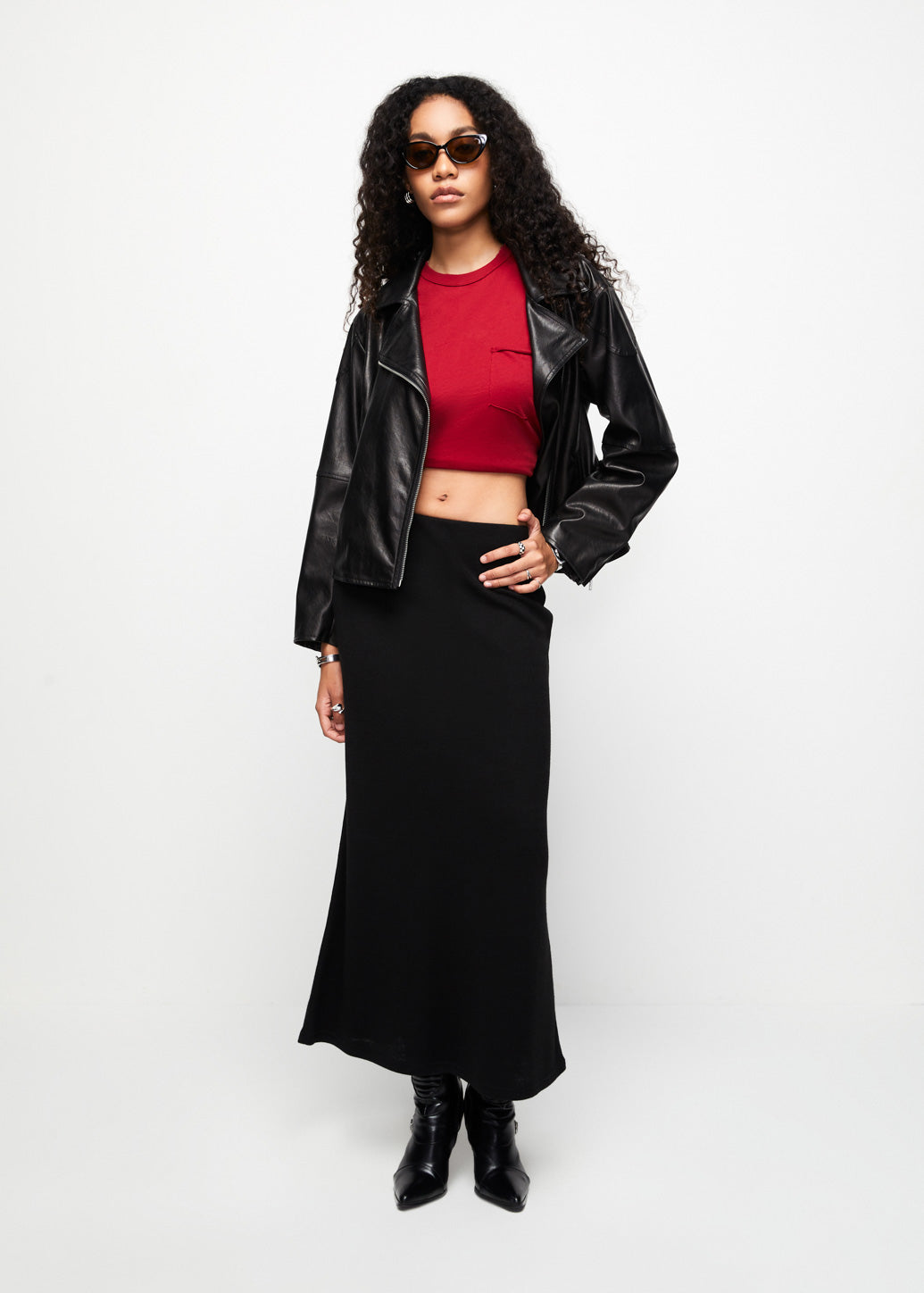 BASIC A SHAPE MAXI SKIRT