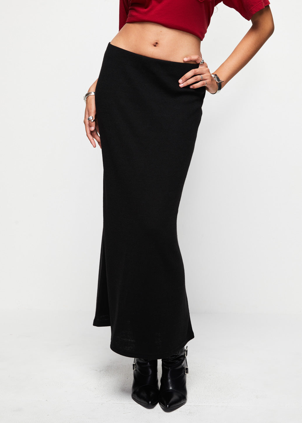 BASIC A SHAPE MAXI SKIRT