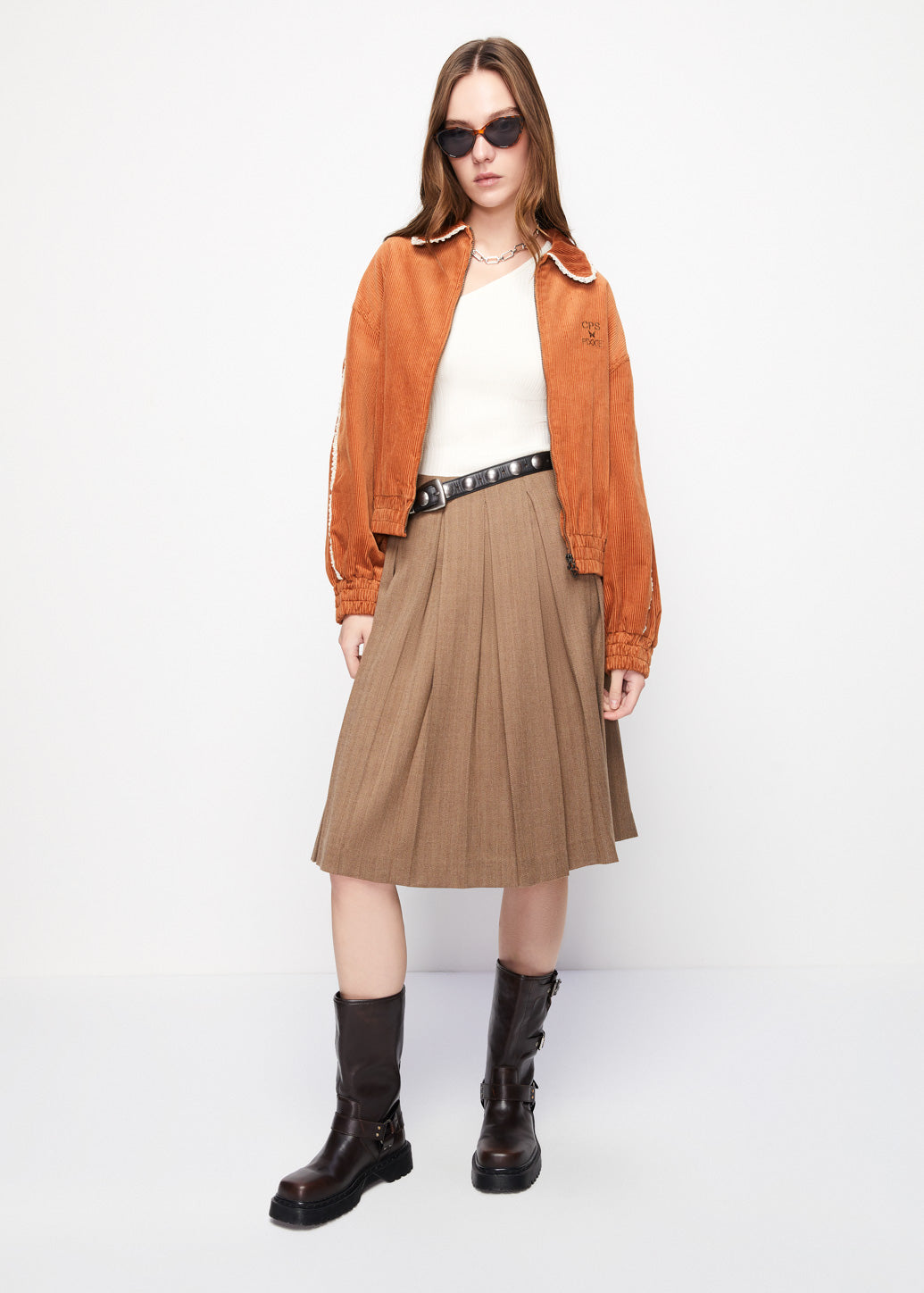 PIXXIE A SHAPE PLEATED SKIRT