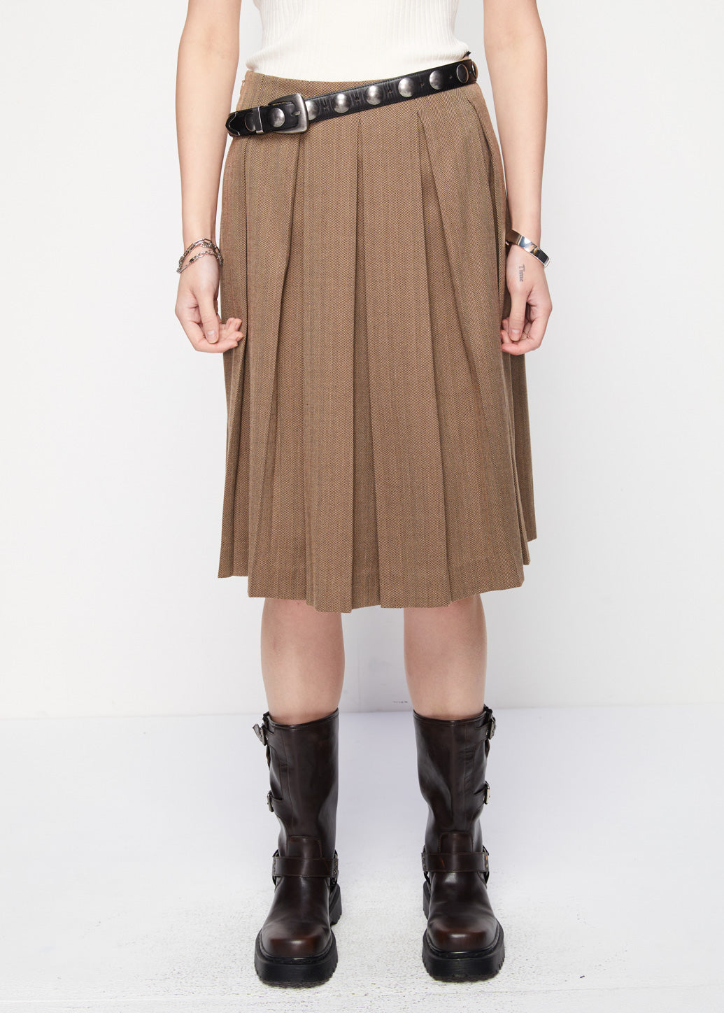 PIXXIE A SHAPE PLEATED SKIRT