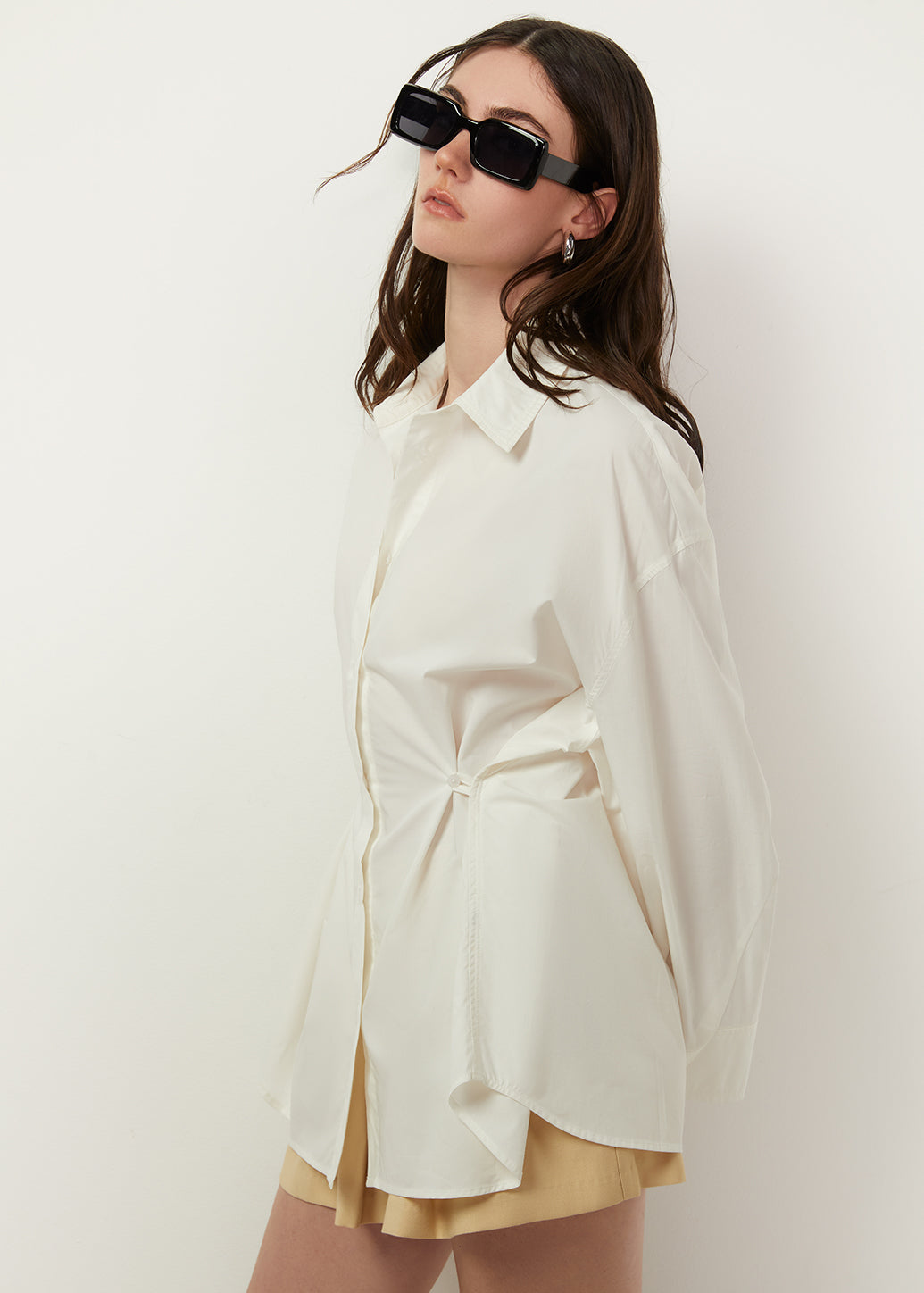 BACK BUTTON CINCHED SHIRT - CPS Chaps Official Store