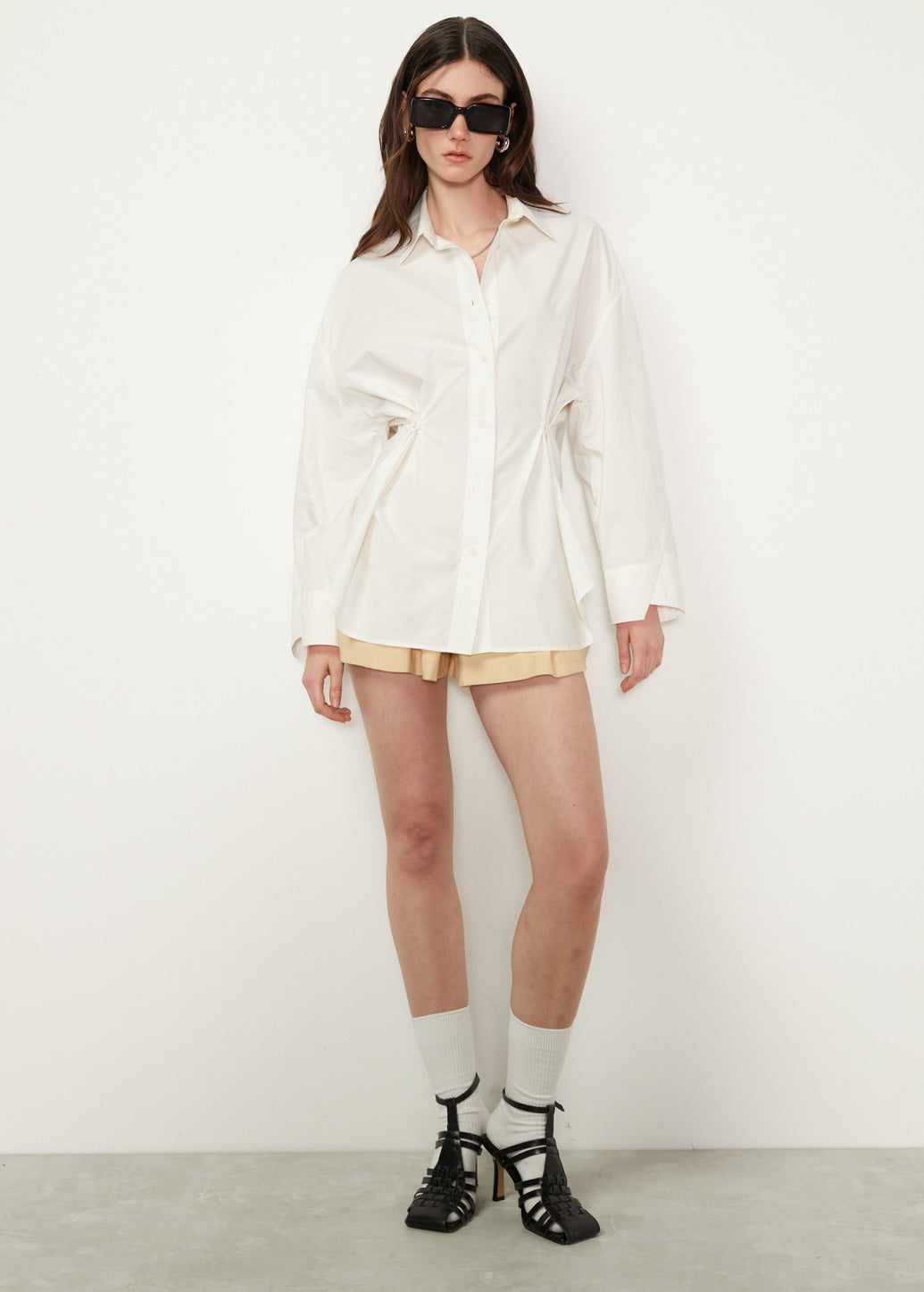 BACK BUTTON CINCHED SHIRT - CPS Chaps Official Store