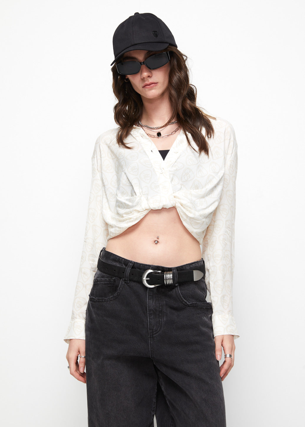 MONOGRAM TWIST-FRONT SHIRT - CPS Chaps Official Store
