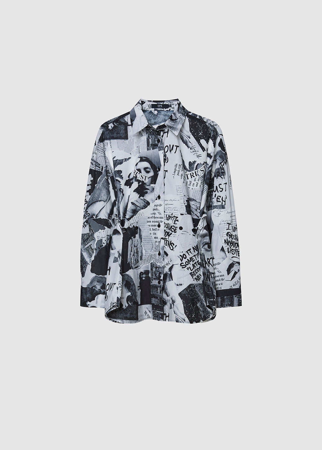 NEWSPAPER BUTTONED SIDE SHIRT - CPS Chaps Official Store