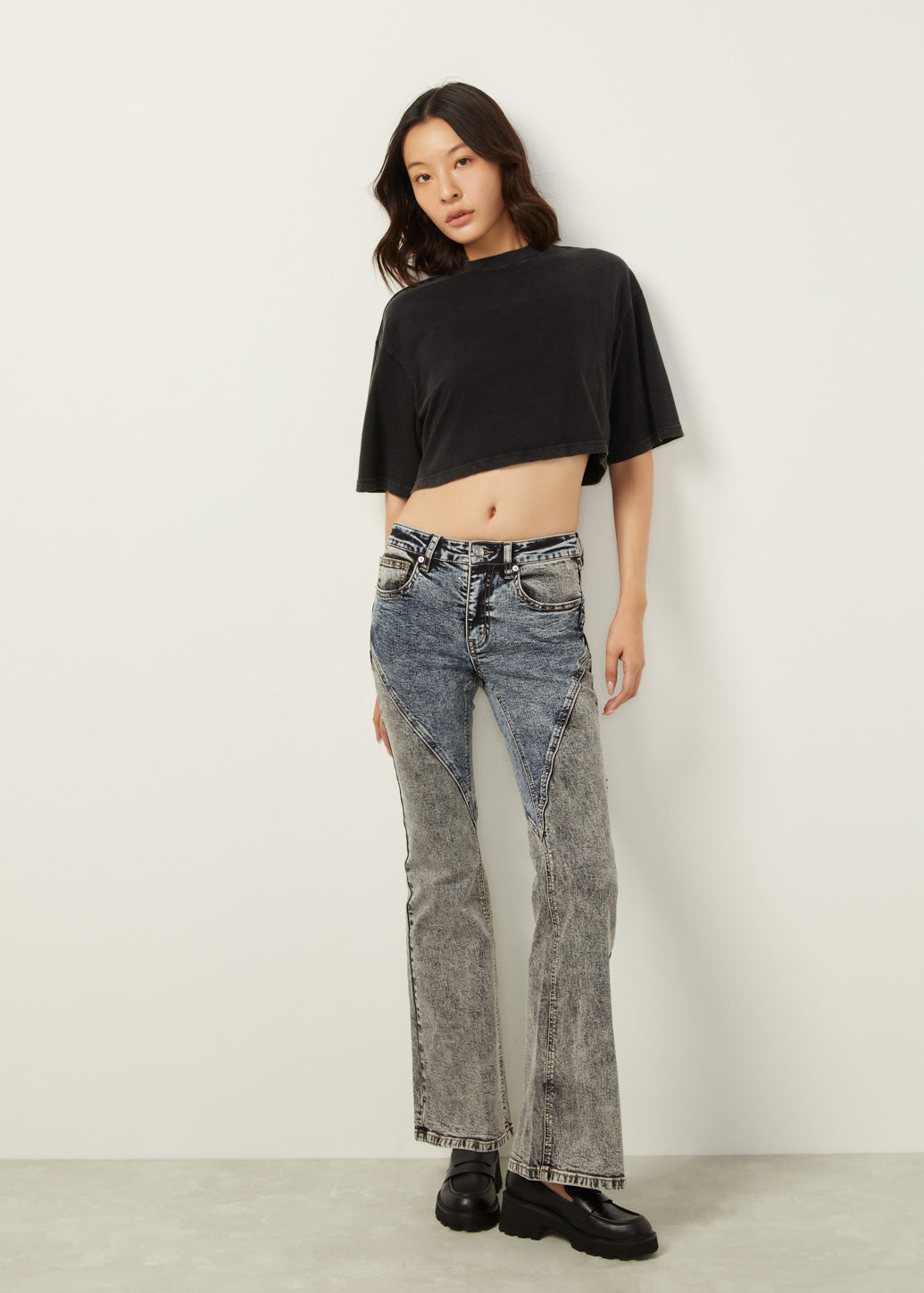 MOCK NECK WASHED TEE