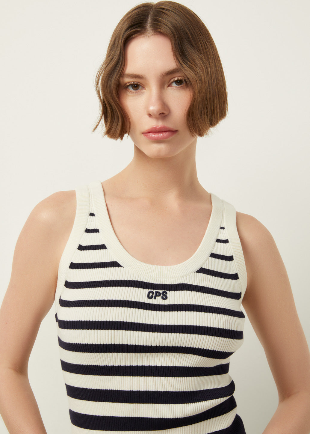 DISTRESSED STRIPE TANK TOP - CPS Chaps Official Store