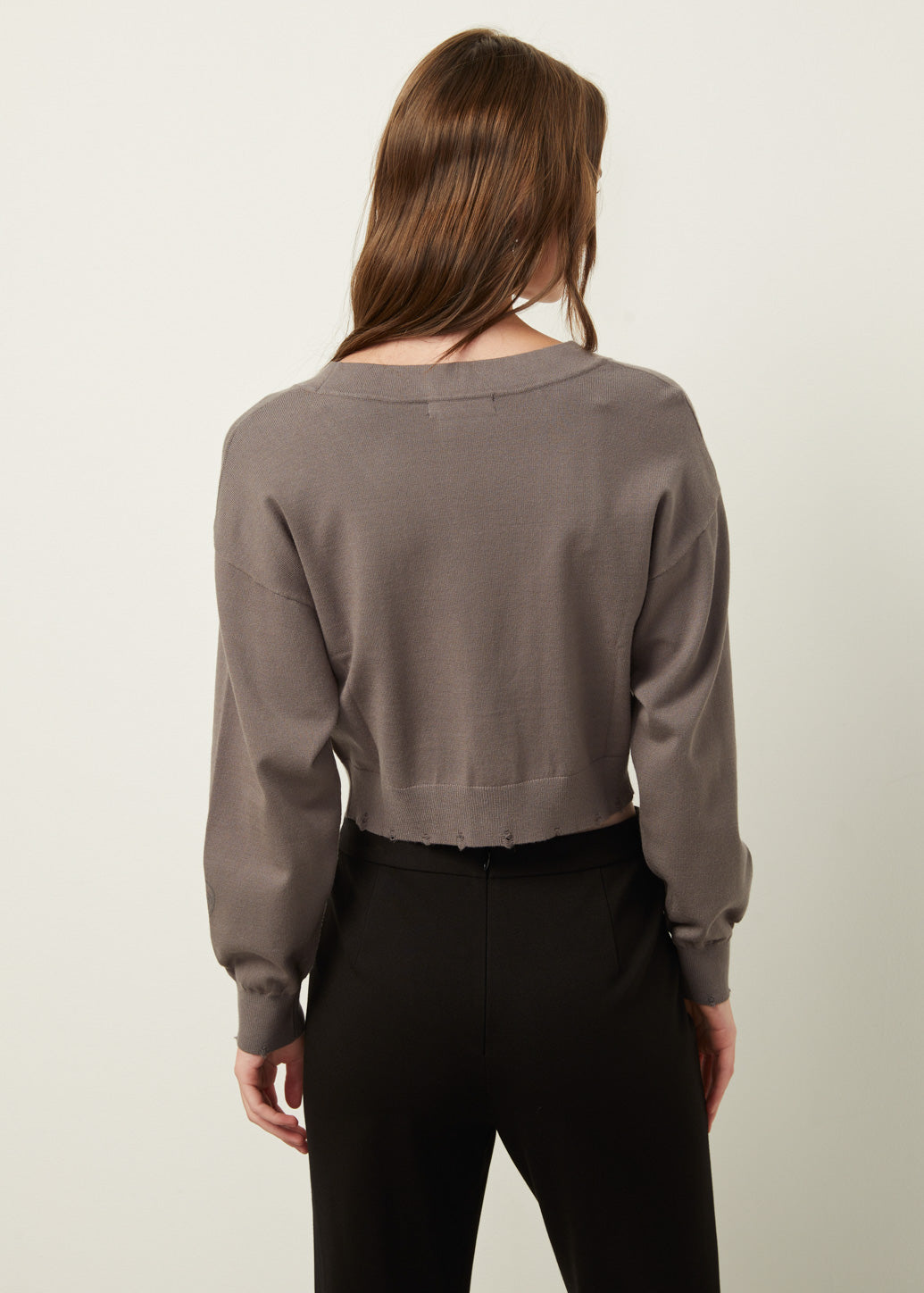 CROPPED RAW HEM TOP
