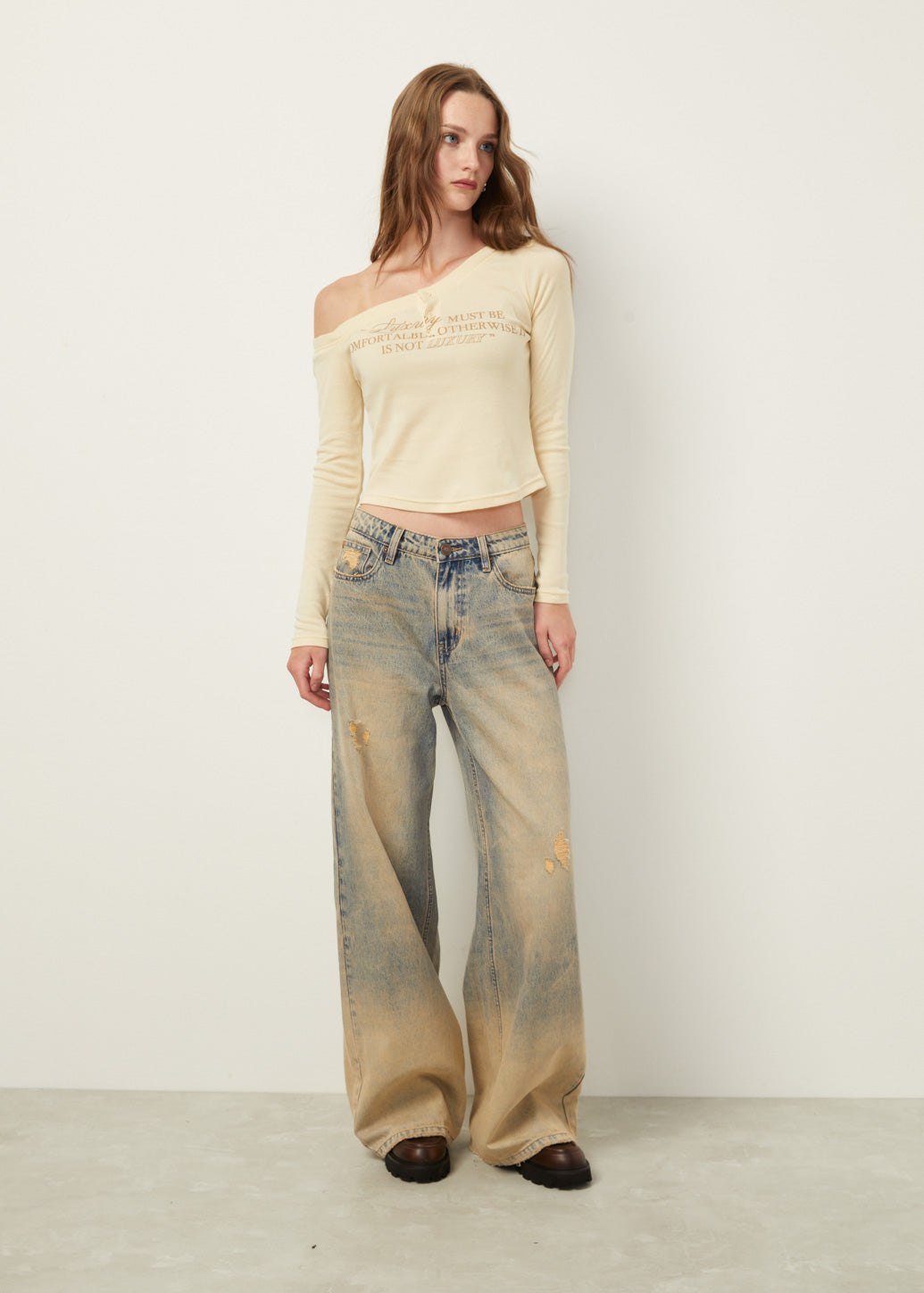 OFF SHOULDER HENLEY TOP