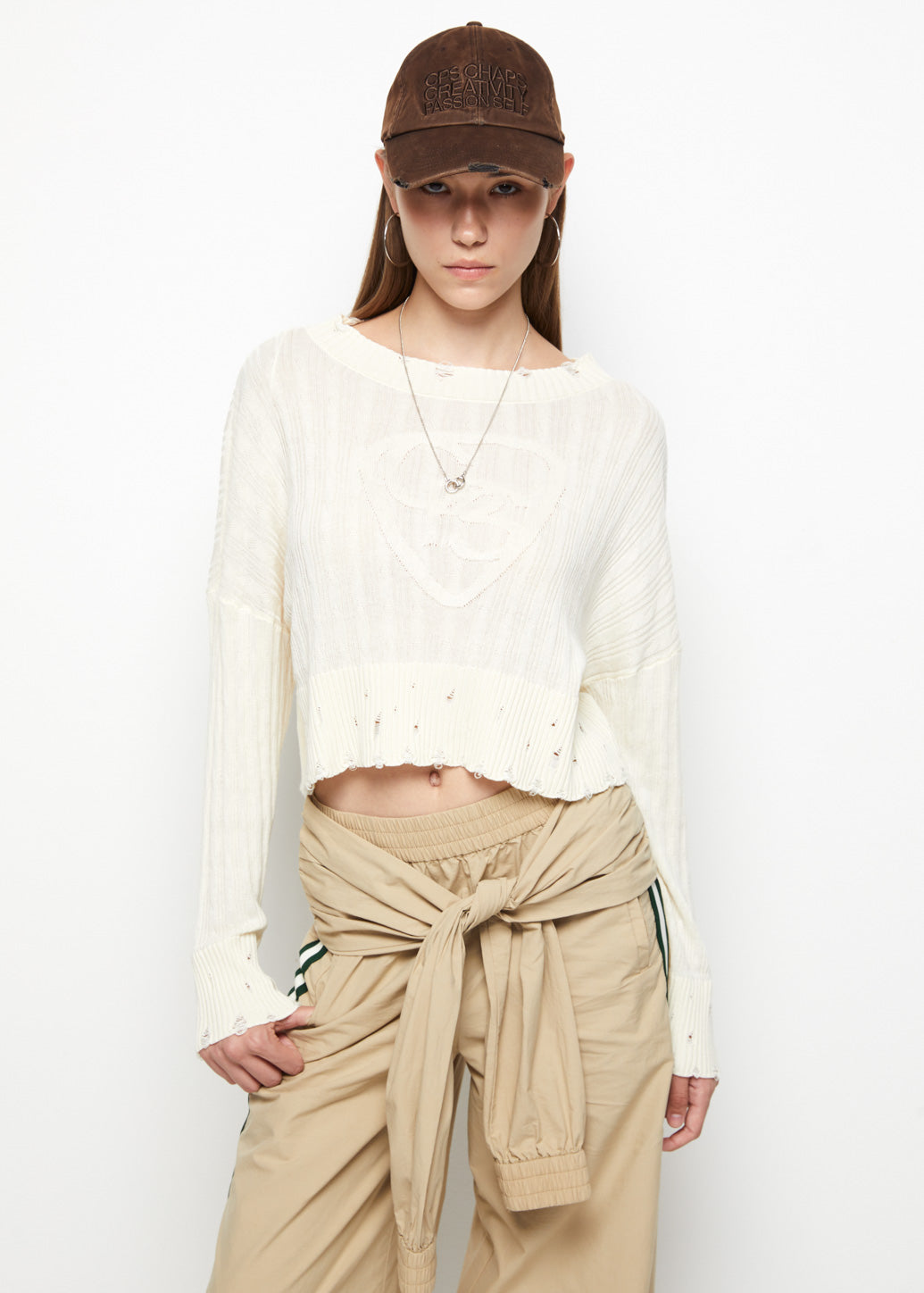 SIGNATURE DISTRESSED SWEATER - CPS Chaps Official Store