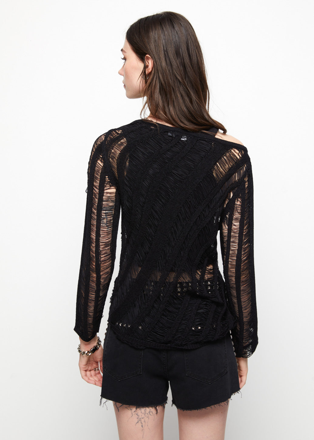 DISTRESSED KNIT TOP - CPS Chaps Official Store
