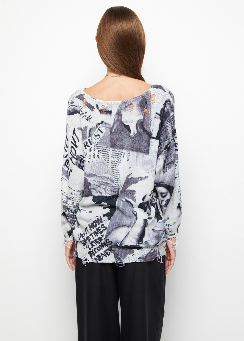 NEWSPAPER KNITTED PULLOVER - CPS Chaps Official Store