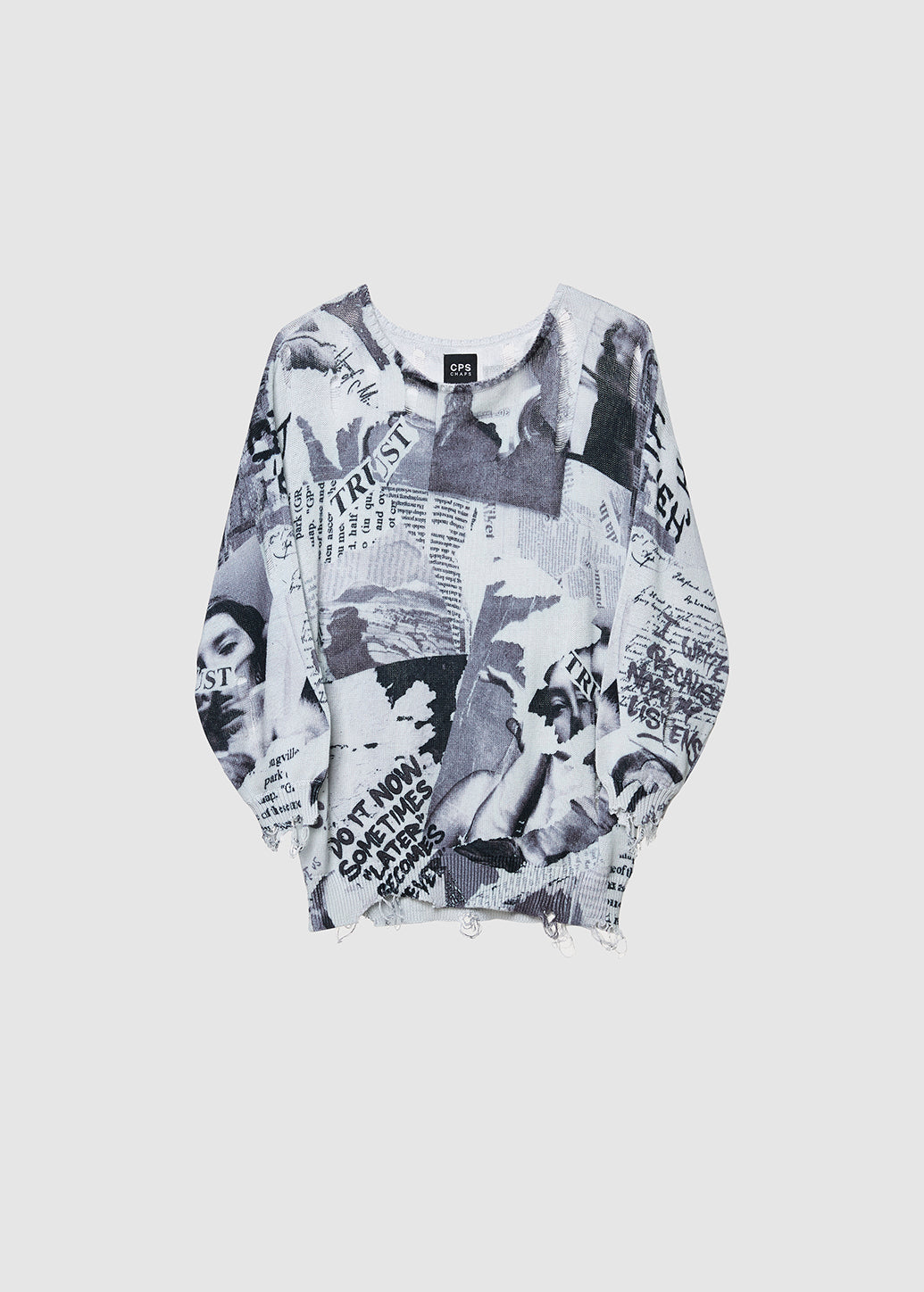 NEWSPAPER KNITTED PULLOVER - CPS Chaps Official Store