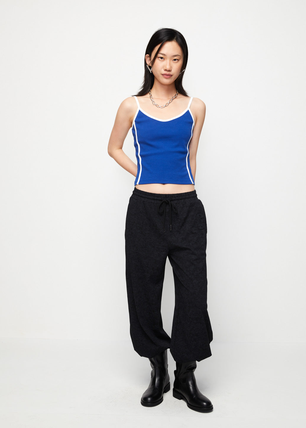STRIPED PIPING CAMISOLE