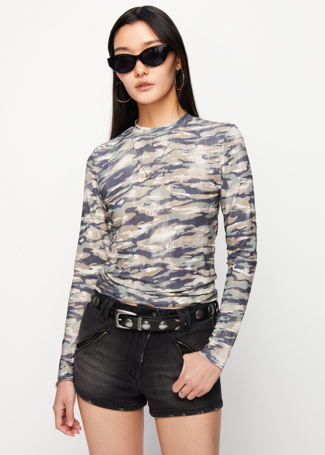 CAMOUFLAGE LONG SLEEVE TOP