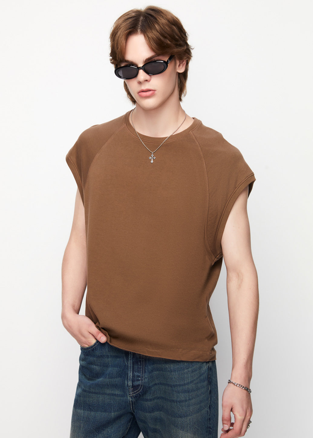 BROWN EXPOSED SEAM TOP