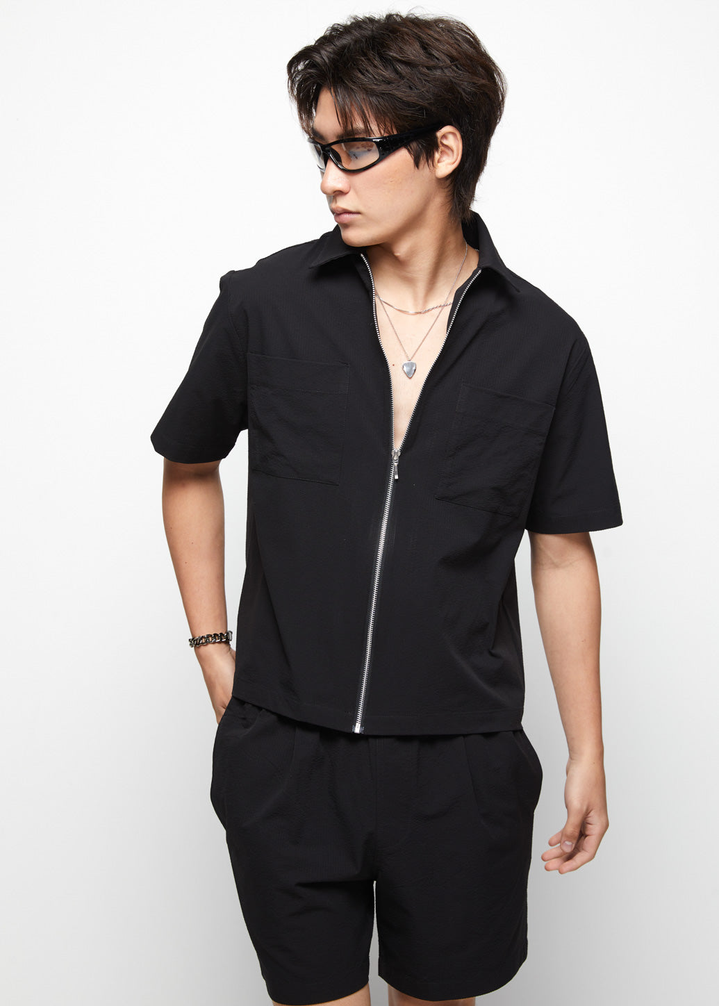 RELAXED FIT ZIPPED SHIRT - CPS Chaps Official Store