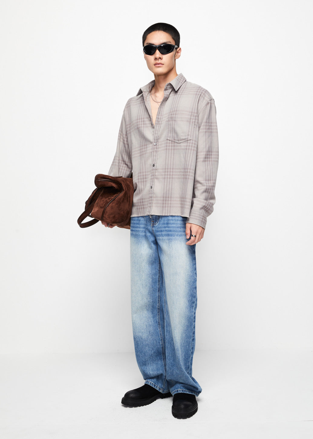 CHECKERED RAW EDGE SHIRT