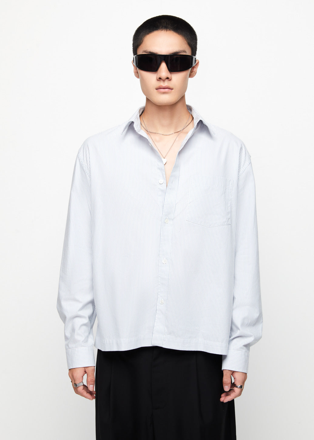 BOXY STRIPED OXFORD SHIRT
