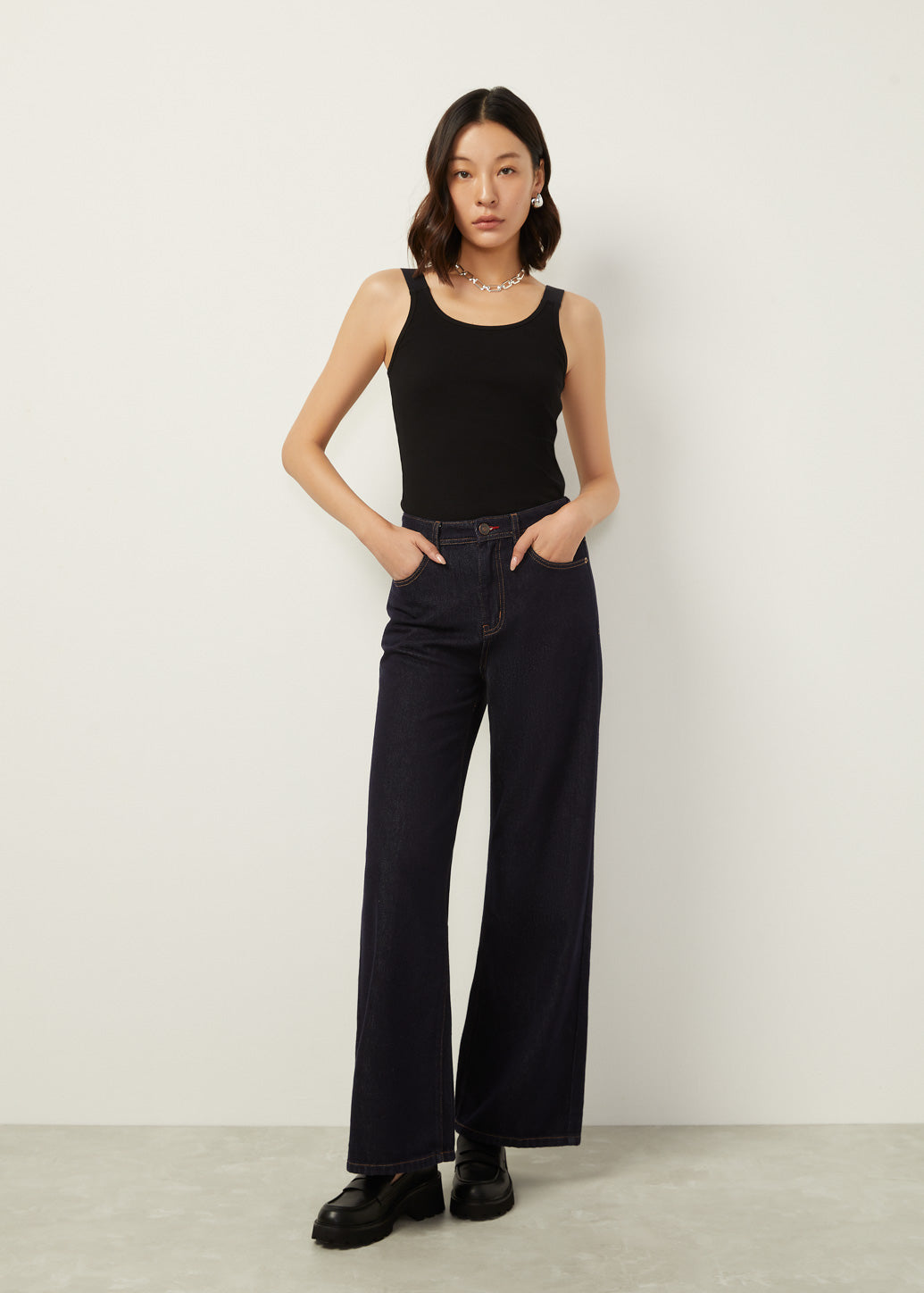 INDIGO HIGH RISE JEANS