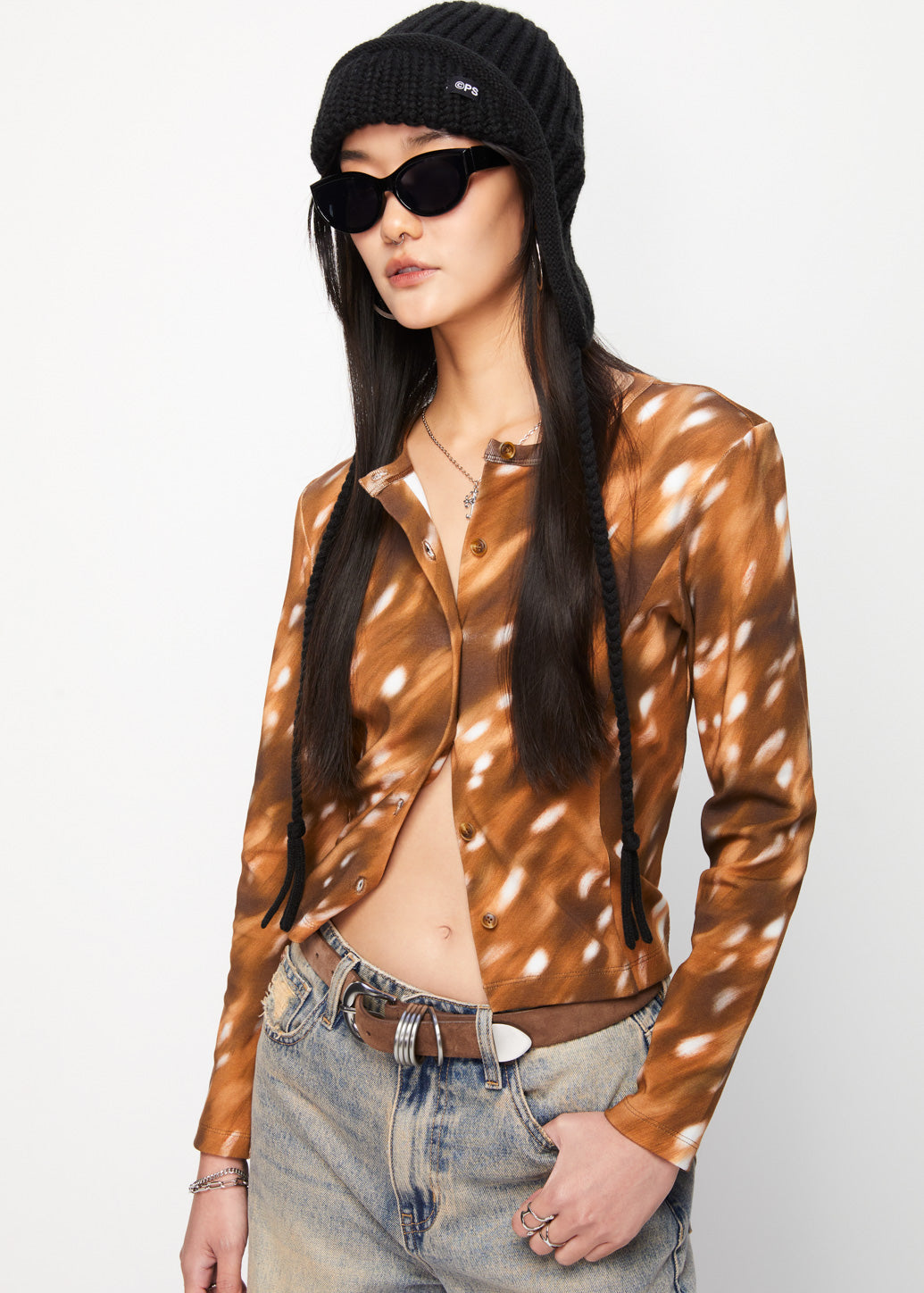 DEER PRINTED CARDIGAN