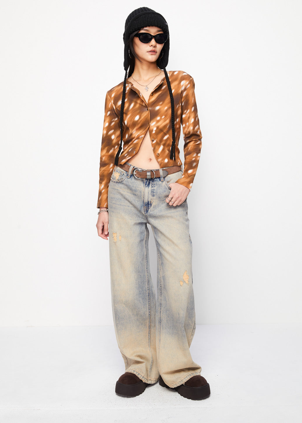 DEER PRINTED CARDIGAN