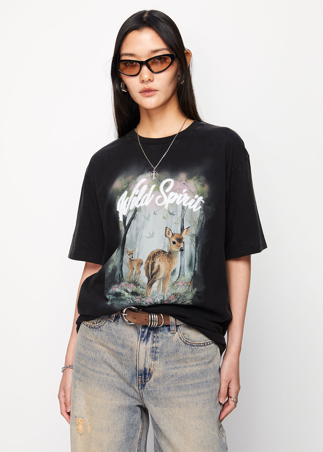 DEER WILD SPIRIT GRAPHIC TEE
