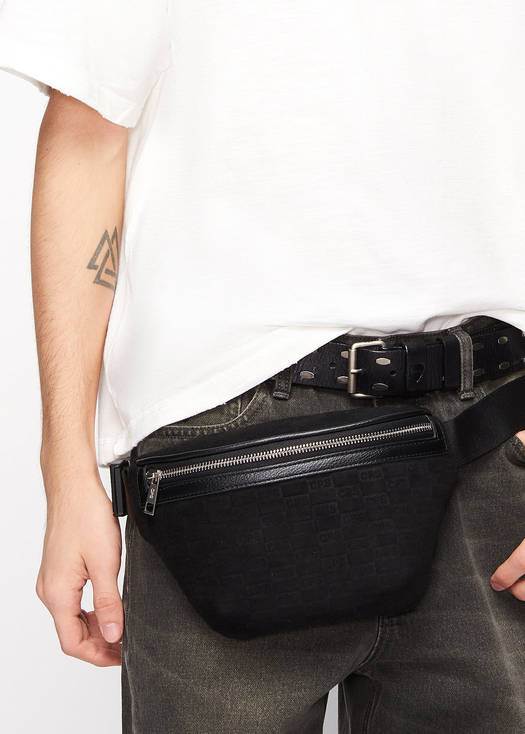 EMBOSSED MONOGRAM BELT BAG