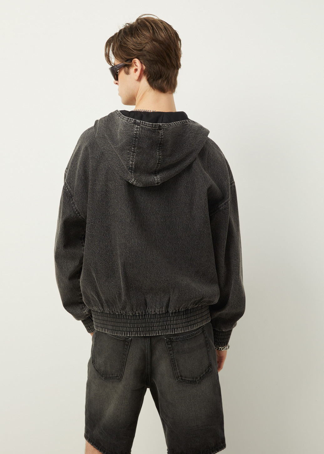 WASHED DENIM HOODIE