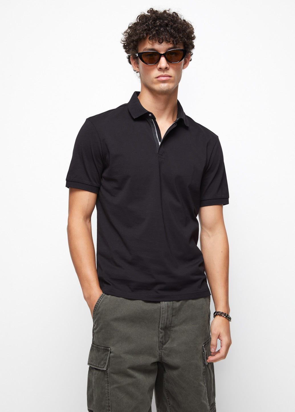STAND COLLAR JERSEY POLO - CPS Chaps Official Store