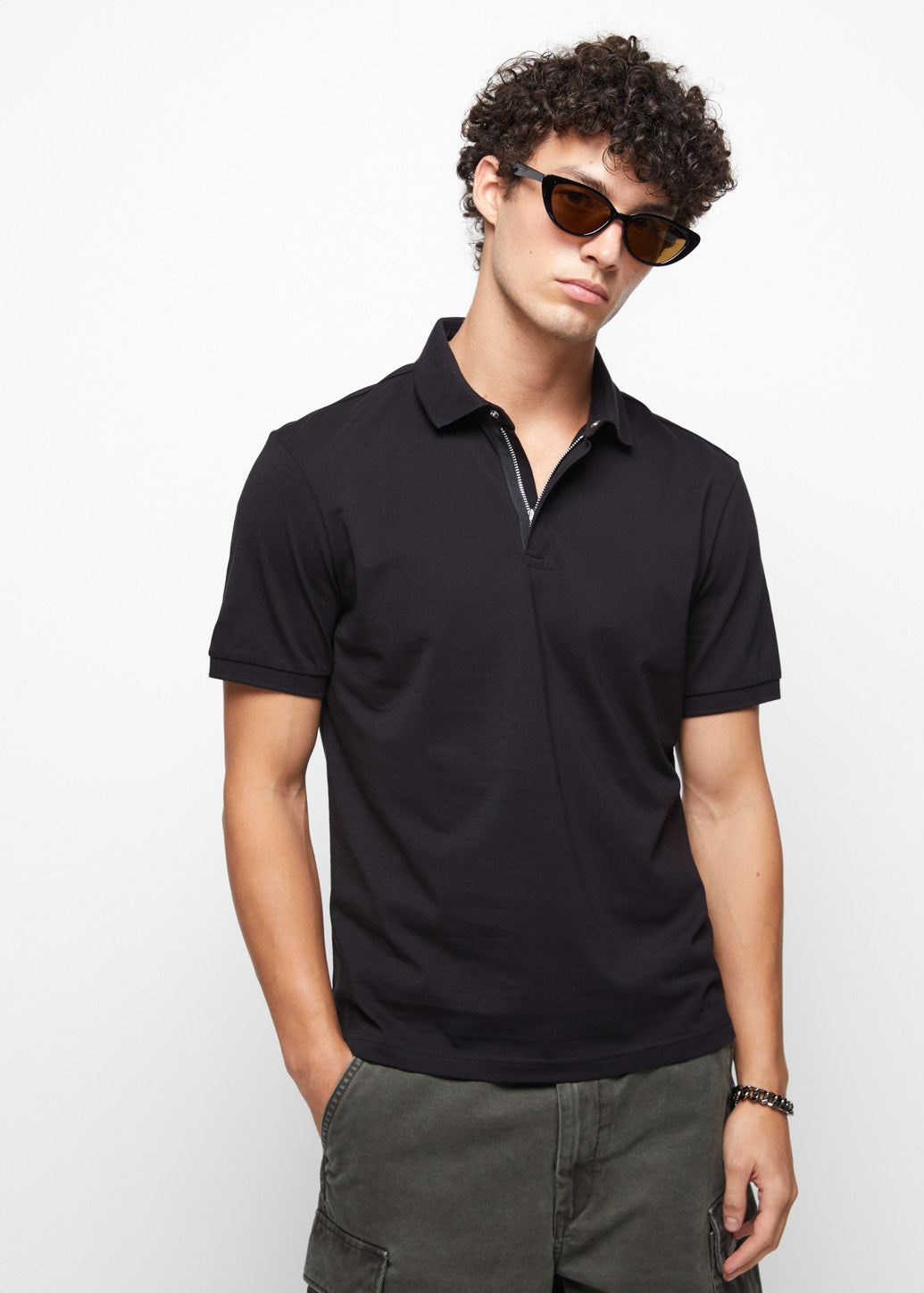 STAND COLLAR JERSEY POLO - CPS Chaps Official Store