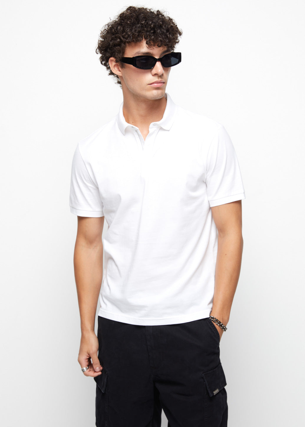 STAND COLLAR JERSEY POLO - CPS Chaps Official Store