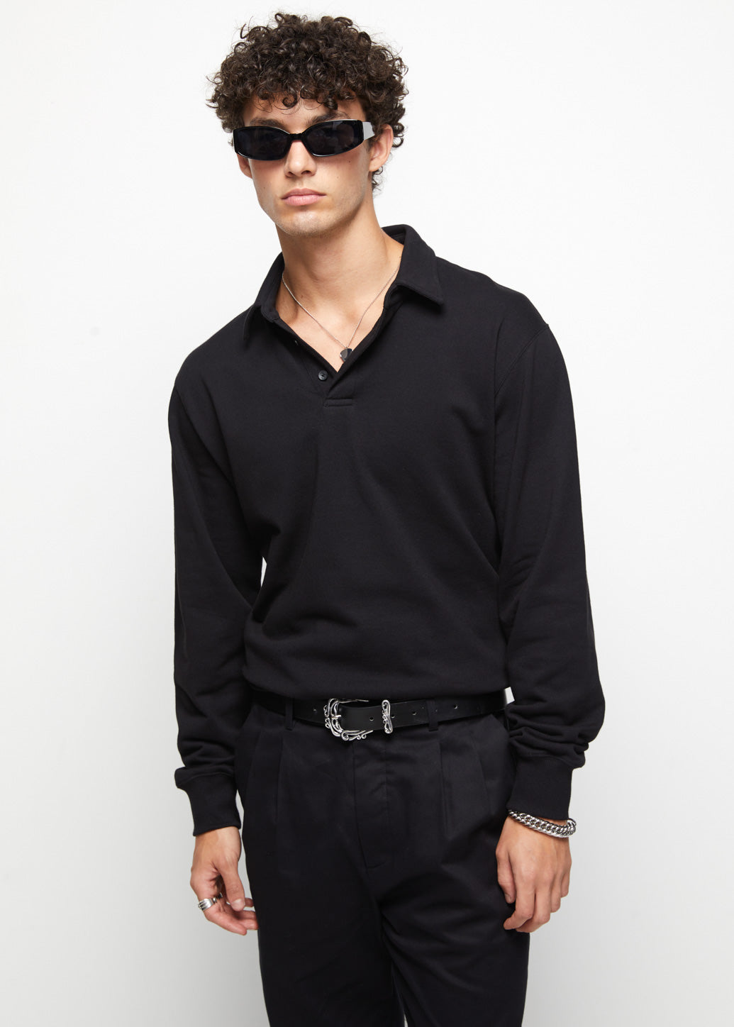 RELAXED FIT POLO SWEATSHIRT - CPS Chaps Official Store