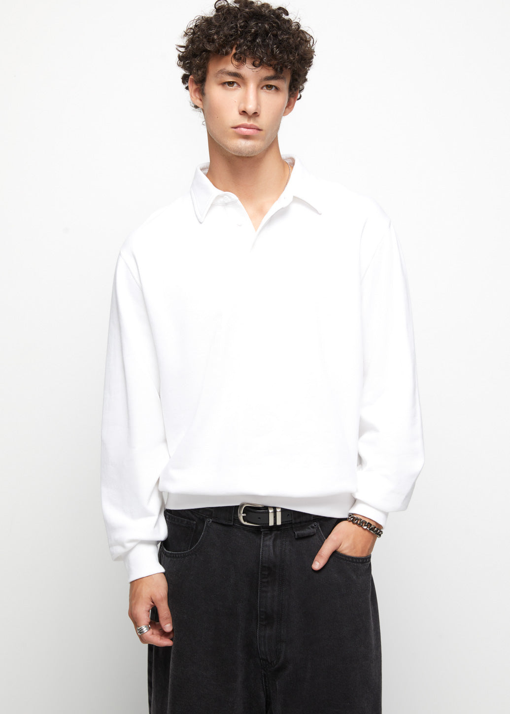 RELAXED FIT POLO SWEATSHIRT - CPS Chaps Official Store