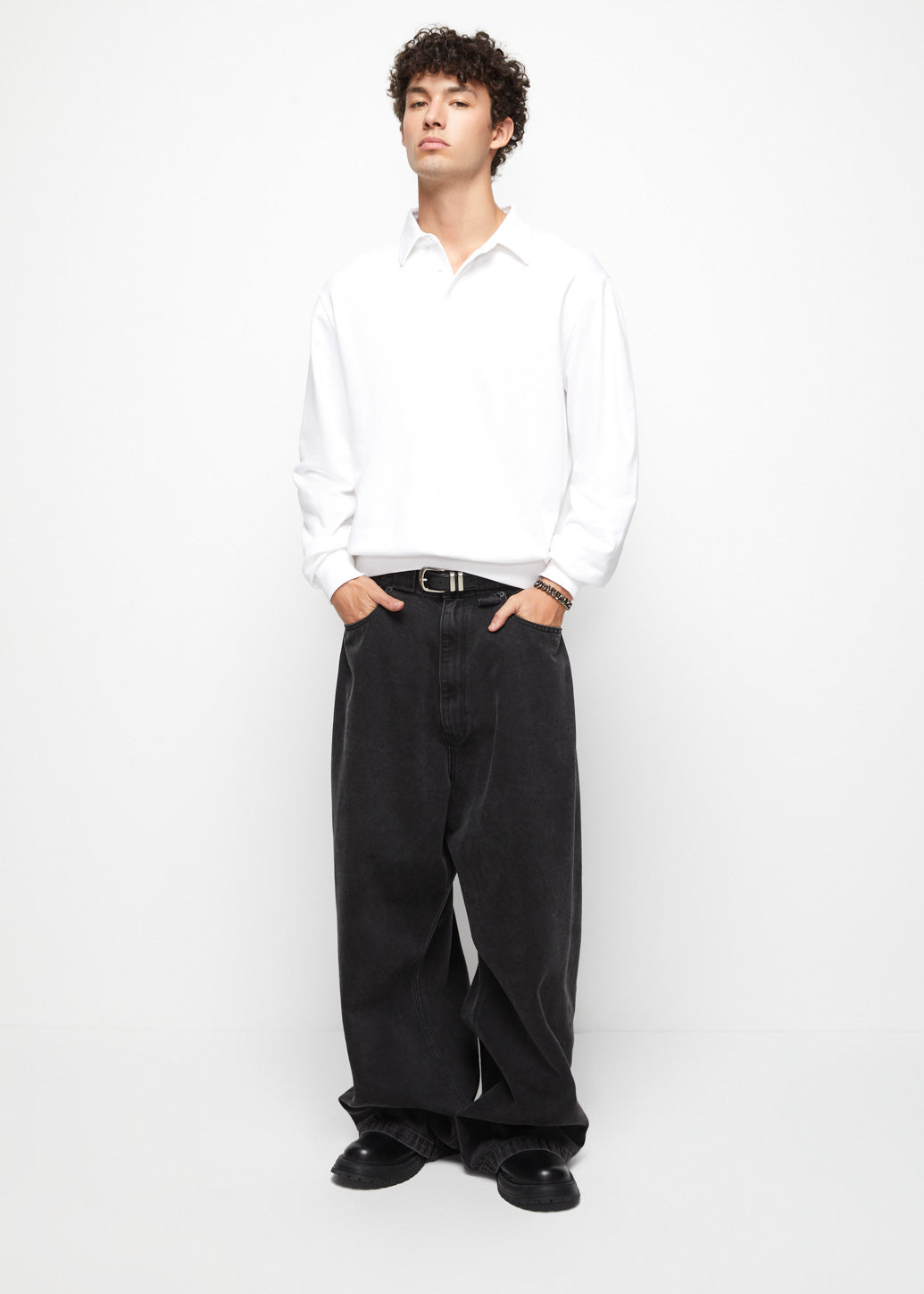 RELAXED FIT POLO SWEATSHIRT - CPS Chaps Official Store