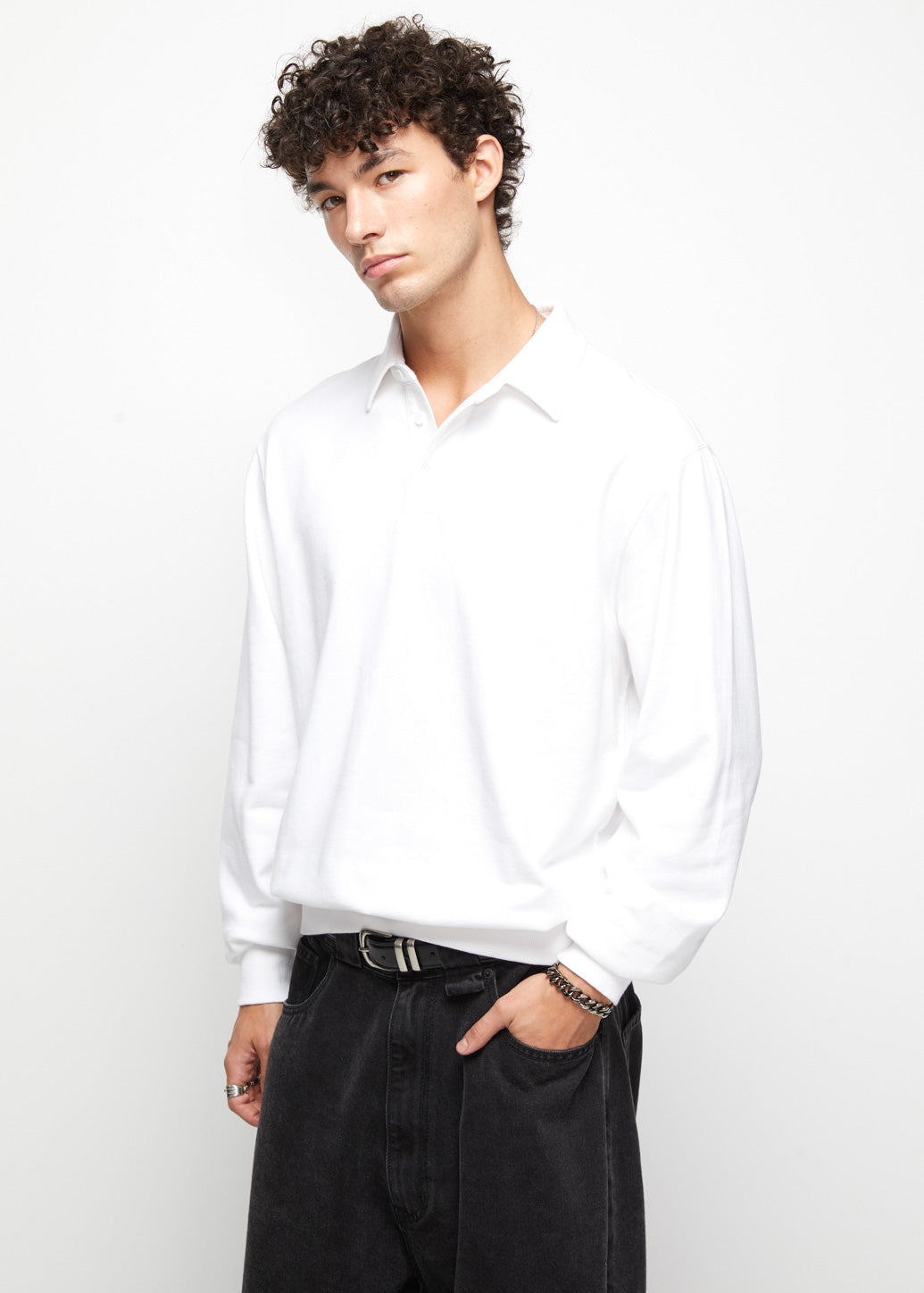 RELAXED FIT POLO SWEATSHIRT - CPS Chaps Official Store