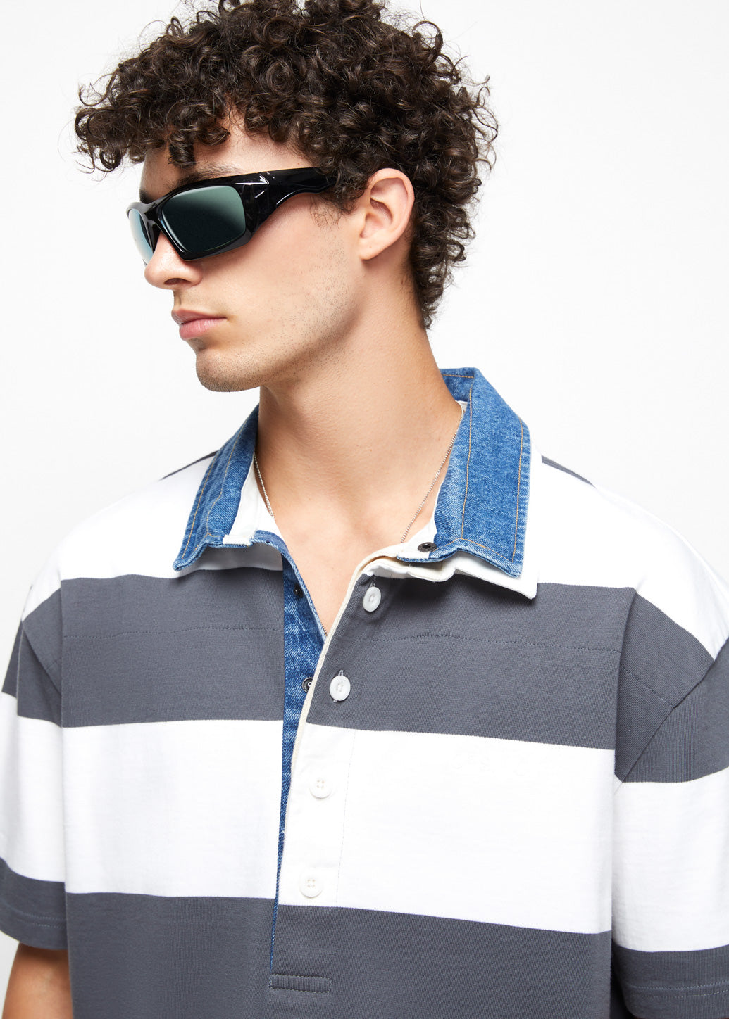 LOOSE FIT STRIPED POLO SHIRT