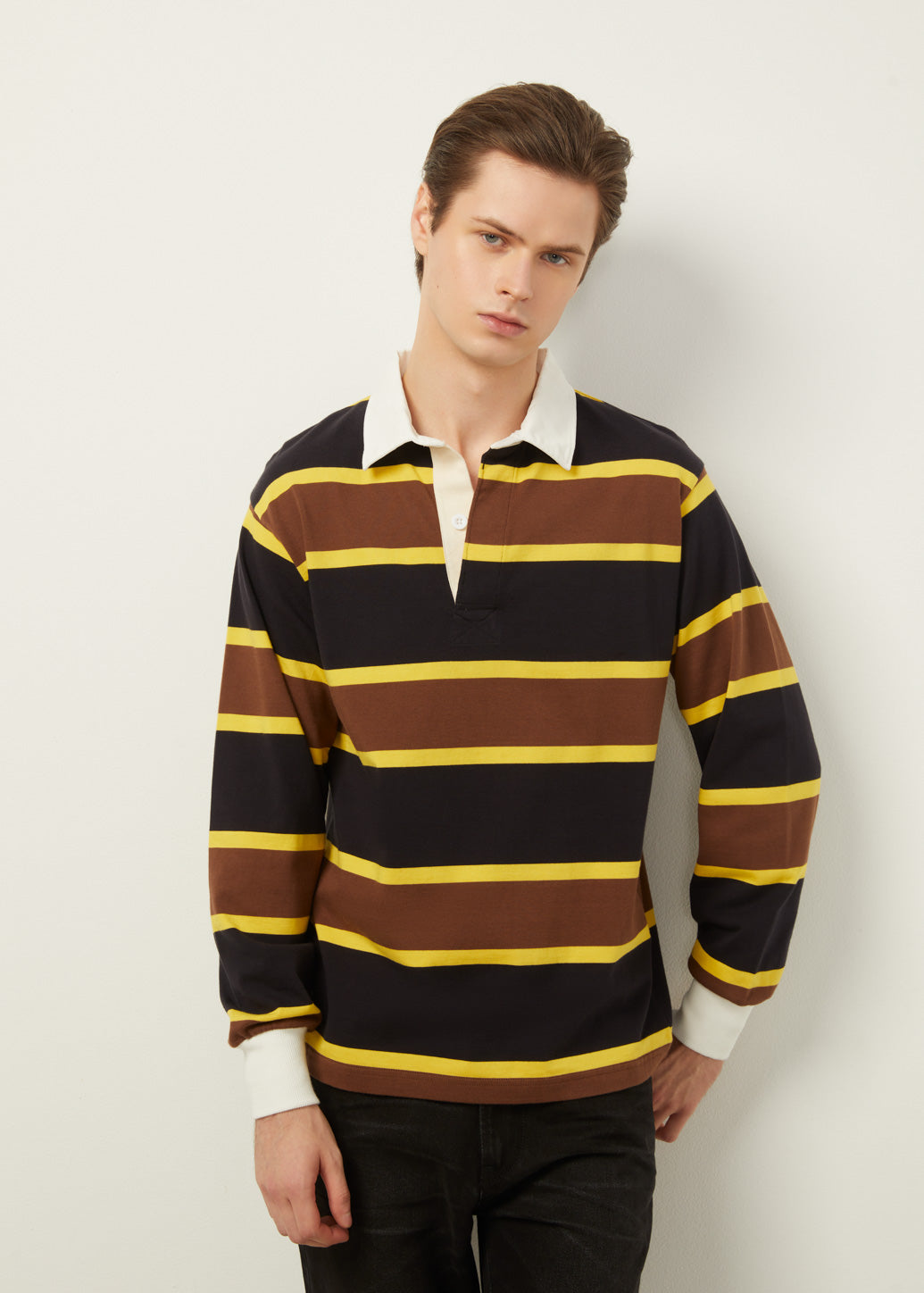 TERRY STRIPED RUGBY SHIRT