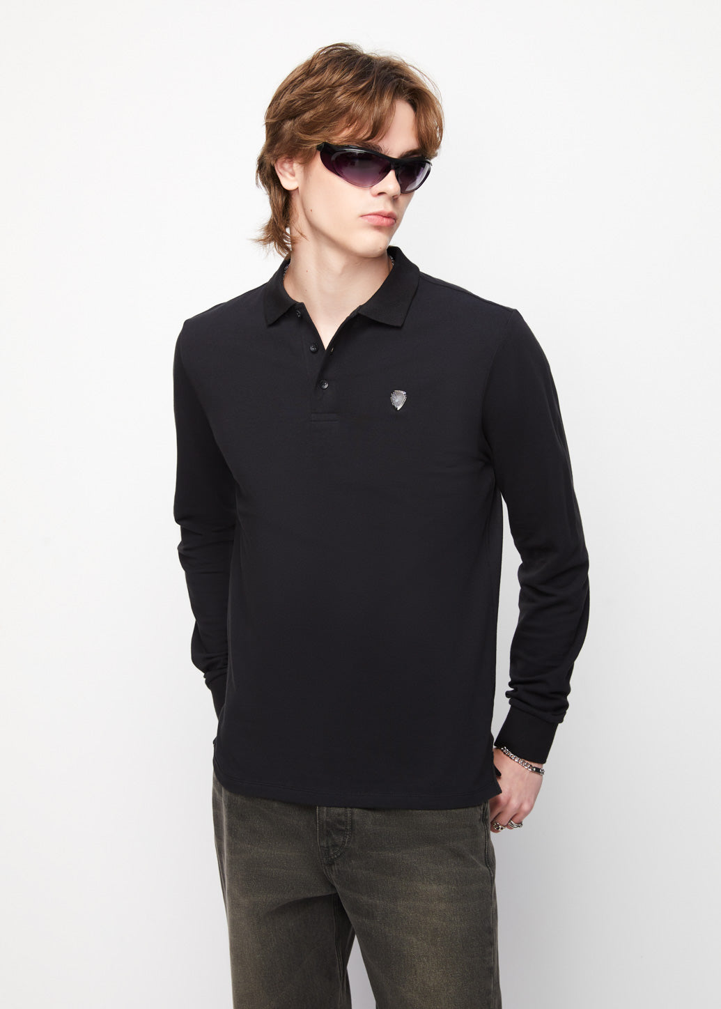 LONG SLEEVE PIQUE POLO SHIRT