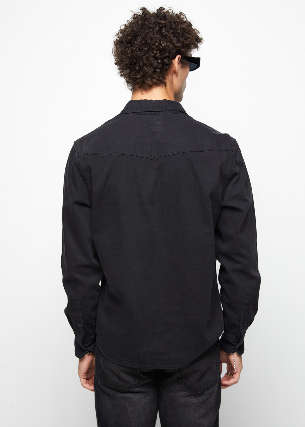 LONG SLEEVE BLACK DENIM SHIRT