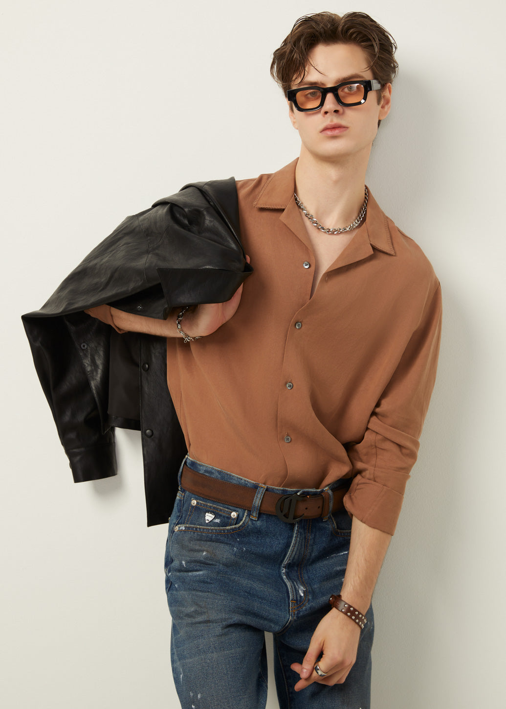 EMBROIDERED CAMP COLLAR SHIRT