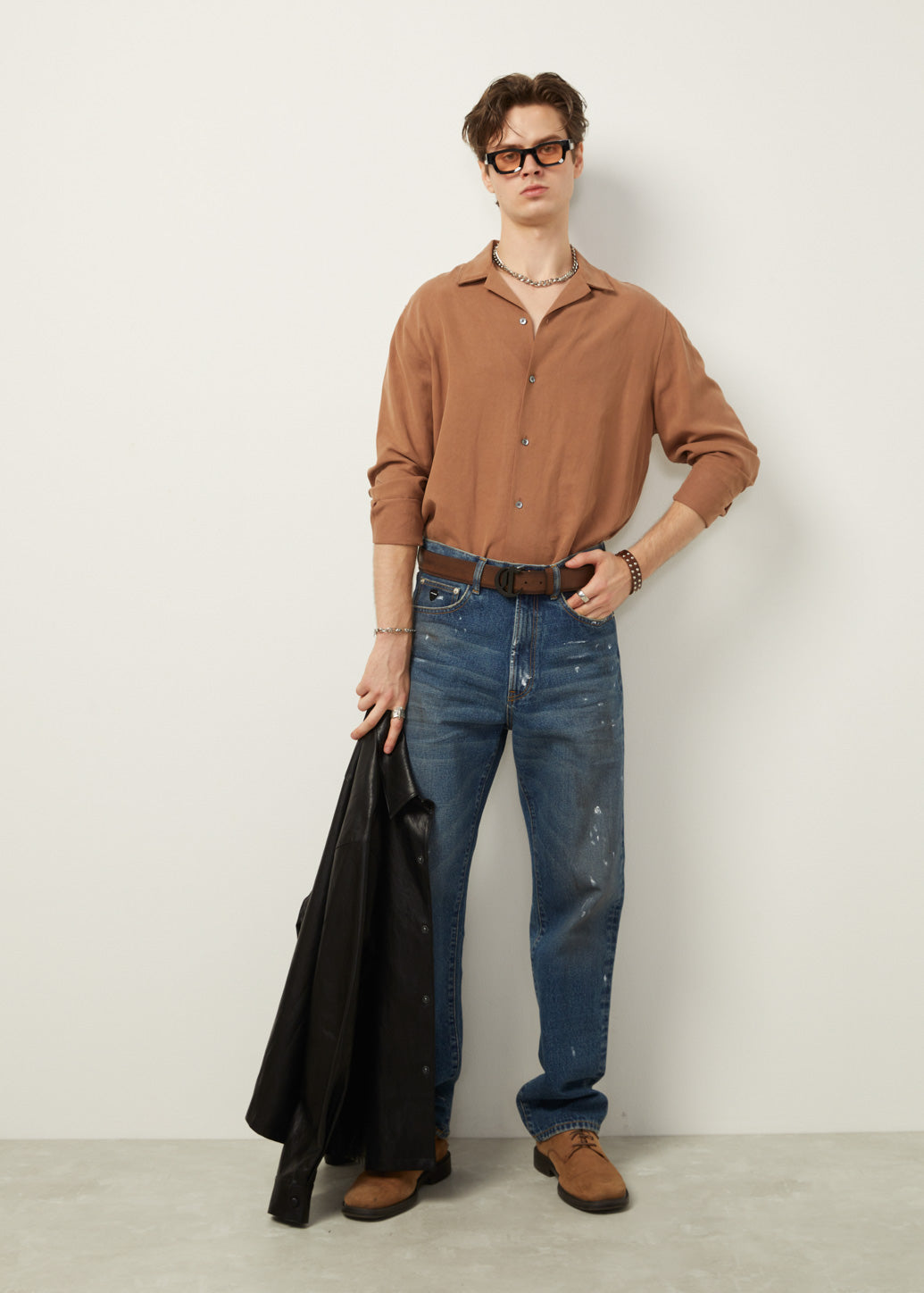 EMBROIDERED CAMP COLLAR SHIRT