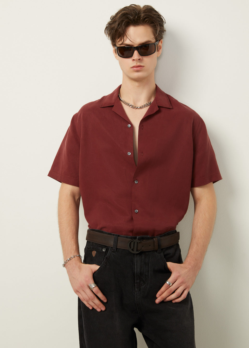 VISCOSE CAMP COLLAR SHIRT