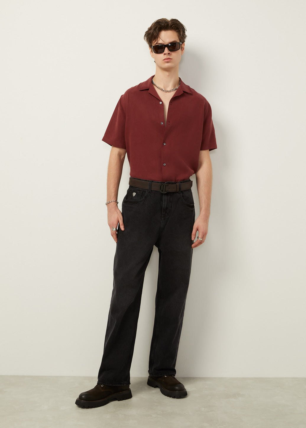 VISCOSE CAMP COLLAR SHIRT