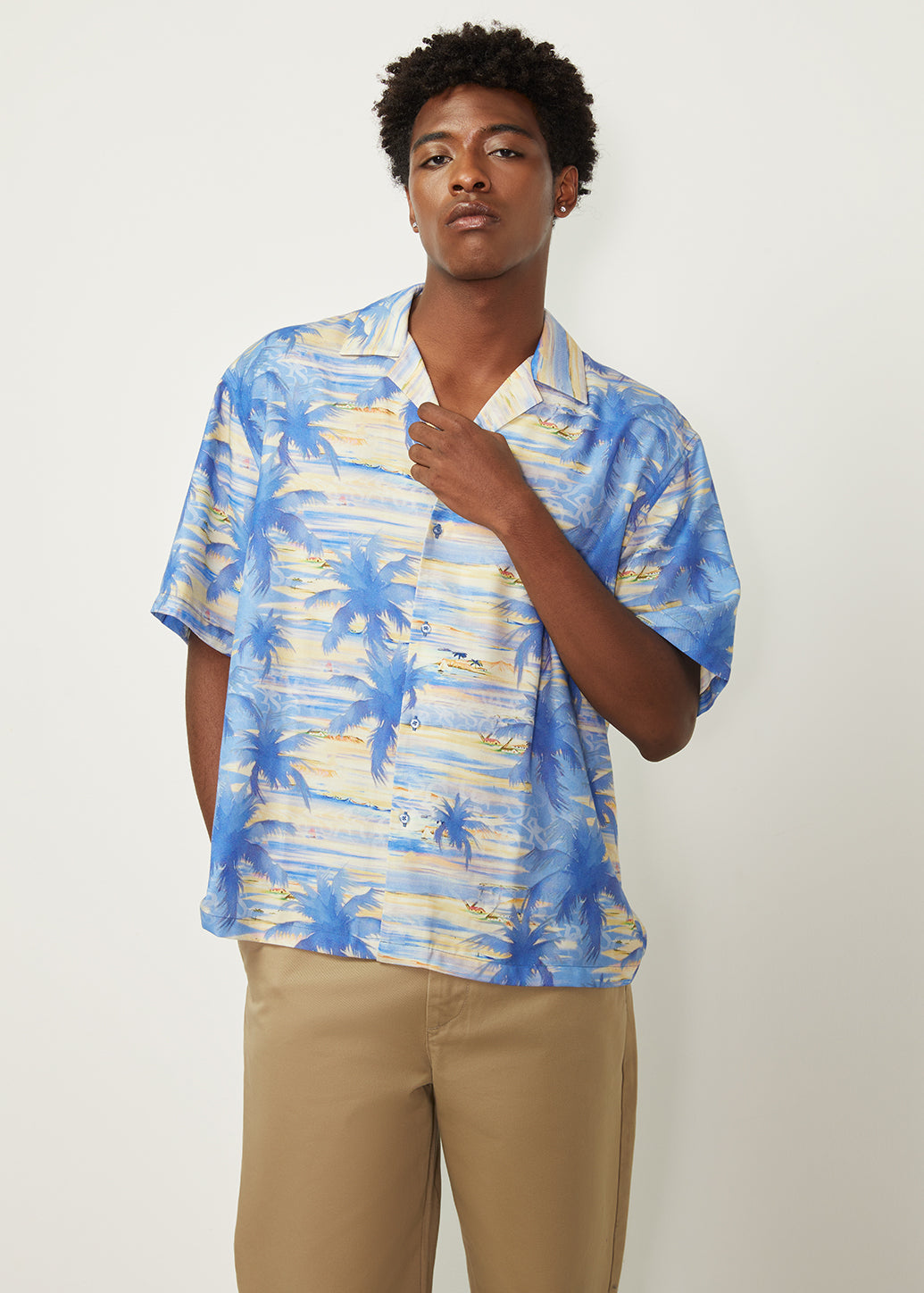 VISCOSE PALM THREE GRAPHIC SHIRT